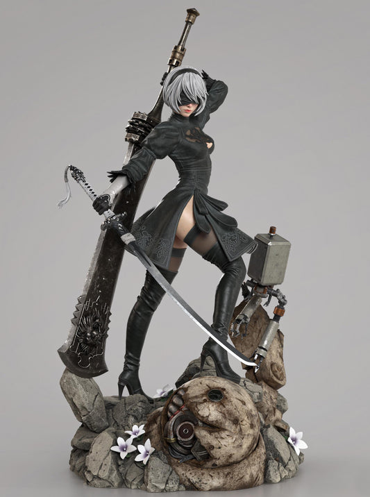 2B - Nier Automata | 34cm | Fanart Figur | 3D Druck | handbemalt