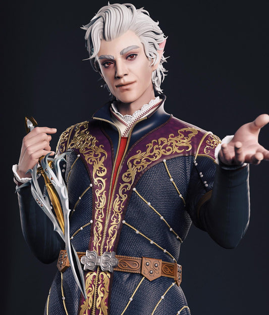 Astarion - Baldurs Gate 3 III | Scale 1:8 | 24,5cm (245mm) | Fanart Figur | 3D Druck | handbemalt